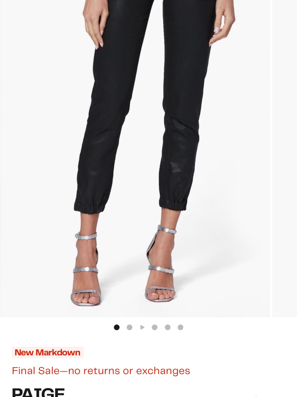 Paige Black Cropped Jogger Pants